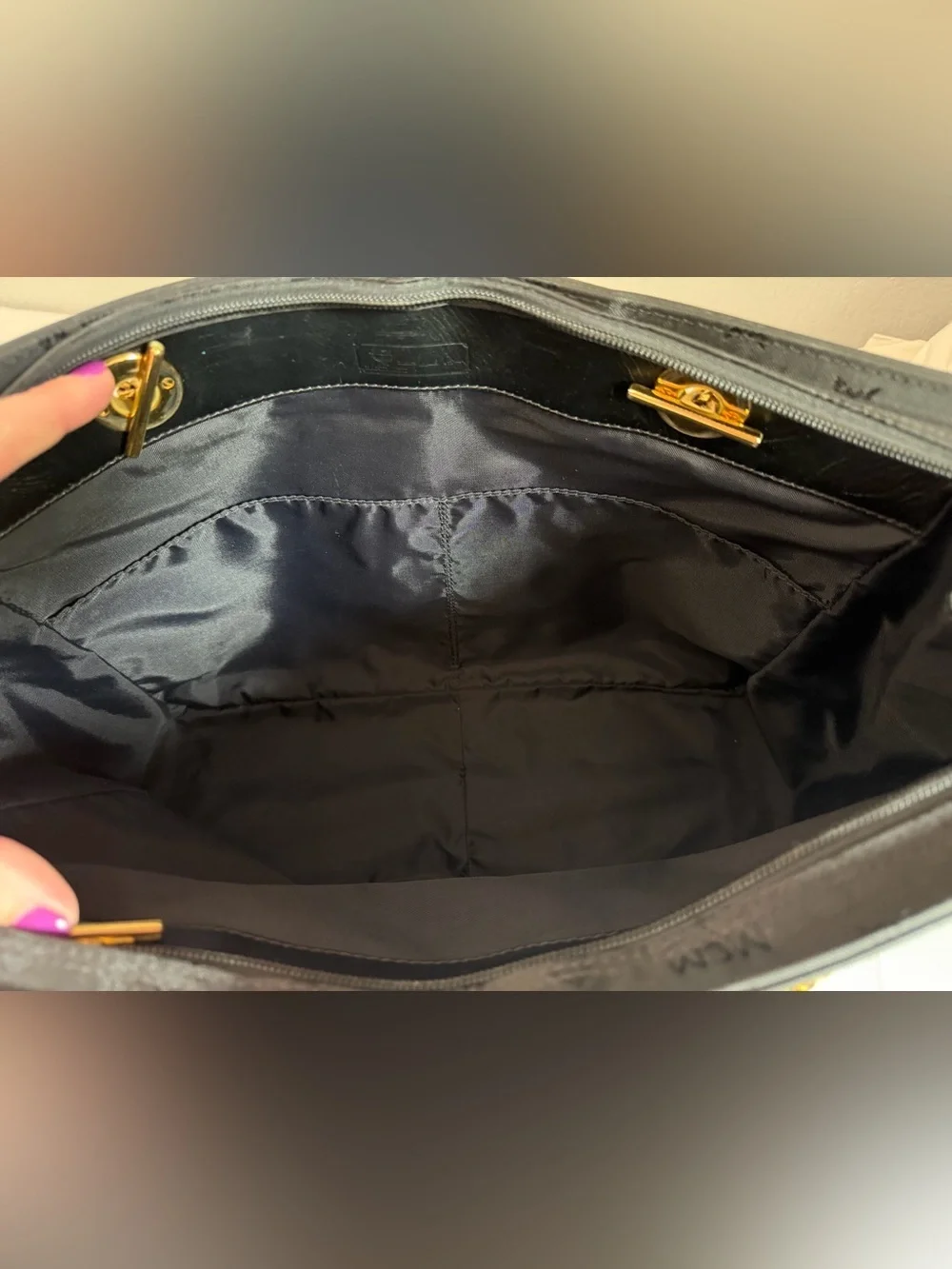 MCM large black tote bag